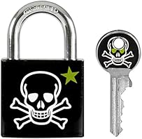 Master Lock 3430EURDSKULL Cadenas vestiaire Motif T&ecirc;te de Mort Noir 30 mm