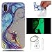 Produktbild Hülle Leuchtende iPhone X Silikon Etui Handy Hülle Weiche Transparente Luminous TPU Back Case Tasche Schale Leuchten In Der Nacht Für Apple iPhone X + Schlüsselanhänger (P) (2)