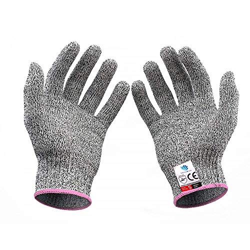 Guantes resistentes a los cortes, QY guantes de corte de cocina, grado alimenticio, guantes de corte profesional para la protección de manos, cocina, al aire libre, trabajo en el patio