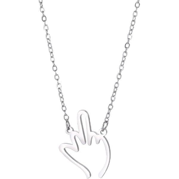 Pendentif Doigt D'orge Collier Hip Hop Pendentif Doigt D'Honneur Or - Style Rapper 80s-90s - Fête, Carnaval Collier Xo The Weeknd