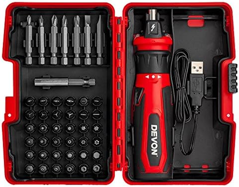 Electric Screwdriver With 43pcs Screwdriver Drill Bit Holder, 4V Cordless 1300 mAh Lithium Battery USB Charge Screw driver , With Working Led Light Electric Current Detect Screw-driver
