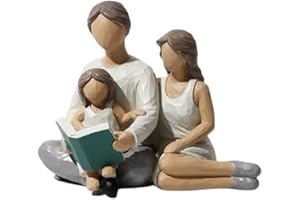Doxiuyo Famiglia di 3 Figurine Decorazione Scultura in Resina per Famiglia Statua di Genitori e Figlia Regali per la Decorazione