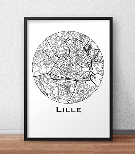 Poster Lille France Minimalist Map - City Map Art of Lille Poster - Wall Art Gift - Travel Map - Print