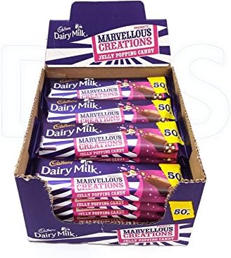Cadbury Dairy Milk Marvellous Creations Jelly Popping Candy Chocolate Bar 47g (Box of 24)