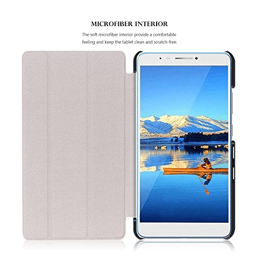 Lenovo Tab3 7 Plus Hülle – Ultra Dünn und Leicht PU Leder Schutzhülle mit Standfunktion für Lenovo Tab3 7 Plus 7.0 Zoll Tablet 2016 Release, Schwarz (Nicht für Lenovo Tab3 7 Tablet) - 5