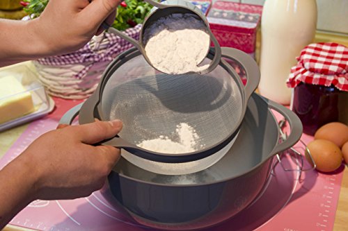 Oxid7 Schüssel-Set Rund | Küchen-Sieb | Rührschüssel | Salatschüssel | Messbecher (Cup) | Küchenutensilien in Grau - 5