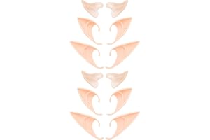 LUYANFX Elfenohren Latex Elfenohren für Kinder und Erwachsene,Weiche Elfenohren für Elfen-Cosplay, Weihnachten, Halloween, Karneval, Partydekorationen Zubehör (6 Paar)