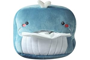 Uposao Plüsch Auto Taschentuchbox, Süße Cartoon Wal, Hängender Serviettenhalter, Taschentuchspender, Auto Tissue Box, Papierhandtuchhalter für Autositz, Zuhause, Badezimmer, Blau, Plüsch, Dekorativ