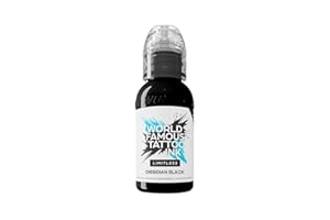 WORLD FAMOUS TATTOO INK World Famous Limitless Limitless Tattoo Ink, wegan Professional Premium Permanent Tattooing Inks, czarny obsydian Black 120 ml