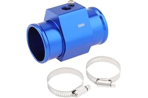 DriSentri Water Temp Joint Pipe, Radiator Sensor Adaptor, Water Temperature Temp Sensor Guage Adapter 38mm Aluminium with Clamps