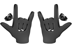 Rock On Hand örhänge söt teckenspråk örhängen för kvinnor män musikälskare smycken gåva