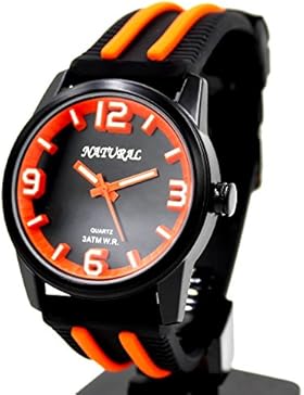 10fw848t schwarz Zifferblatt Wasser widerstehen Silikon Schwarz Band Boy Girl orange Fashion Armbanduhr
