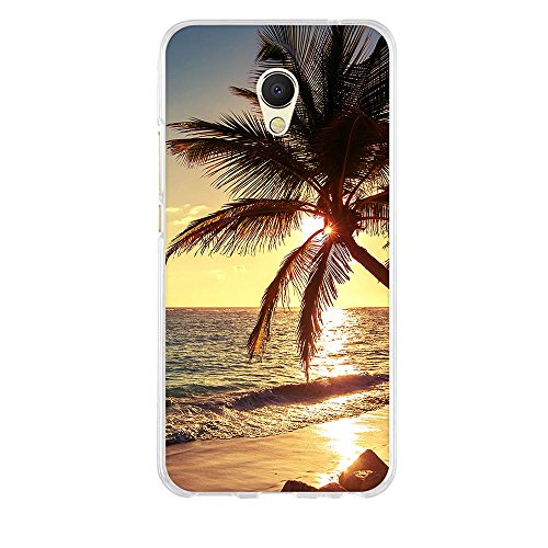 Funda Meizu MX6 Carcasa Protectora de Silicona de Calidad Superior -FUBAODA- Hermoso Atardecer de Playa  Resistente a Golpes  Antipolvo  Resiste a los Ara  azos Carcasa Completamente Resistente para el Meizu MX6