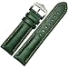 Produktbild Transer® Samsung Galaxy Gear S2 SM-R732 Echtes Luxus Fashion Weich Echtes Leder Ersatz Uhrenarmband Langlebig Bügel Armband für Uhren Länge 190MM Breite 20MM Rot, Schwarz, Blau, Braun, Kaffee, Grün (Grün)
