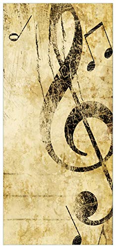 posterdepot ktt0057 Türtapete Türposter Musik als Leidenschaft, Notenschlüssel in braun-Größe 93 x 205 cm