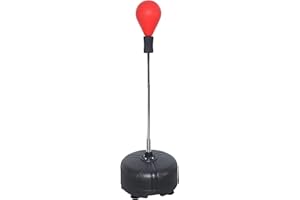 ‎OUKANING Punchingball Boxstand 120-160cm Höhenverstellbarer Standbox-Trainer inkl. Boxbirne Erwachsene Punchingball Boxbirne Bounce Back Faster Boxbag (Rot)