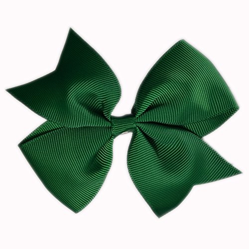 3.5" GROSGRAIN RIBBON HAIR BOWS - 32 COLOURS TO PICK FROM by TF's (EMERALD GREEN)