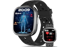 YYKY 2026 Nuovo Smartwatch ECG/HRV/24H Pressione Sanguigna/Cardiofrequenzimetro/ᴀᴘɴᴇᴀ ɴᴏᴛᴛᴜʀɴᴀ,1.72" Orologio Salute con Telefono/SOS/SpO2/Sonno/BMI/Lipidi/Acido Urico/Contapassi,iOS Android (Nero)