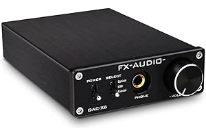 KGUSS FX-AUDIO- DAC-X6 Mini DAC Headphone Amplifier, USB Coaxial Optical Input, RCA/AUX Output, HiFi 2.0 Digital Audio Desktop Decoder Headphone Amp for Home Theater, Support up to 24bit/192kHz Black