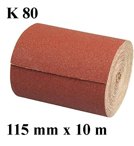 1 x Rolle Schleifpapier Kunstharz Schleifmittel Korn 80 Länge 10 m / Breite 115 mm