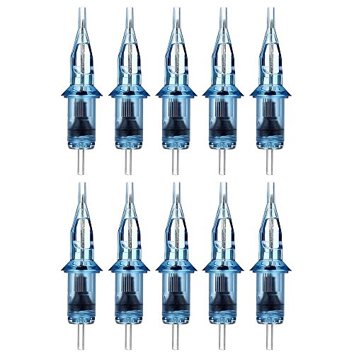 Hommii 10er/Set Professionelle Sterile Einweg Tattoo Nadel Tätowiernadeln Tattoo Nadeln Edelstahl Tattoo Spitzen Tips Tattoospitze für Round Liner Makeup 11M1