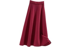 SUIUOI Faldas de Pana para Mujer Falda Larga de Pana, A-Line Faldas Plisadas de Tartán Invierno Otoño Midi Faldas Largas, Elástica Vintage Elegante Avellanada, Aldas Plisadas Casual Fiesta