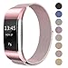 Produktbild Fanceeast magnetisches Band für Fitbit Charge 2, aus Edelstahl, Ersatzarmband, Accessoire für Fitbit Charge 2, Armband für Fitness-Tracker, rose pink