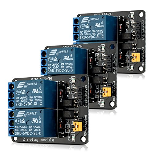 kwmobile 3x M  dulo de rel   5V para Arduino con 2 canales - Set de 3 m  dulos de rel  s para Arduino con optoacoplador