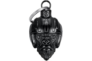 MOCY BELL - Clochette Moto Monkey Biker Porte-Bonheur MOCY BELL Acier Inoxydable Noir