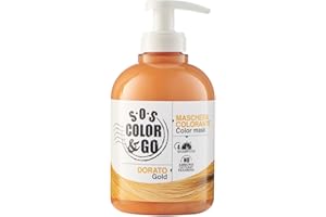 S.O.S. COLOR & GO A ALAMA Professional Alama Professional S.O.S Color&Go Maschera Colore Dorato, Nutriente, Ravvivante, Riflessante e Tonalizzante per Capelli Naturali, Colorati e Con Mèches