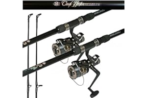 OAKWOOD Hunter Fishing Setup 12ft 2 Piece Carp Rod 2.75lb & Baitrunner Reel + Line X 2