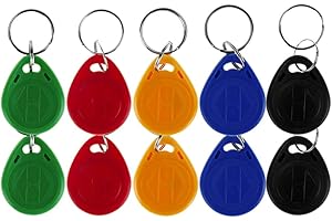 FTSTech Proximity 125 kHz RFID EM-ID-Karte Schlüsselanhänger für Türzugskontrolle, nur lesen, Verschiedene Farben, 10 Stück