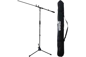 keepdrum MS106 BK Support de microphone avec perche-socle + Sac de transport SB en métal 03