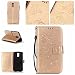 Produktbild Jepson Motorola Moto G4 / G4 Plus Hülle, Leadertasche Premium Lederhülle Flip Case im Bookstyle Folio Cover Kartenfächer Magnetverschluss und Standfunktion Leder Schale Etui für Handytasche Schutzhülle Prägung Strass Bling Schmetterling Muster.