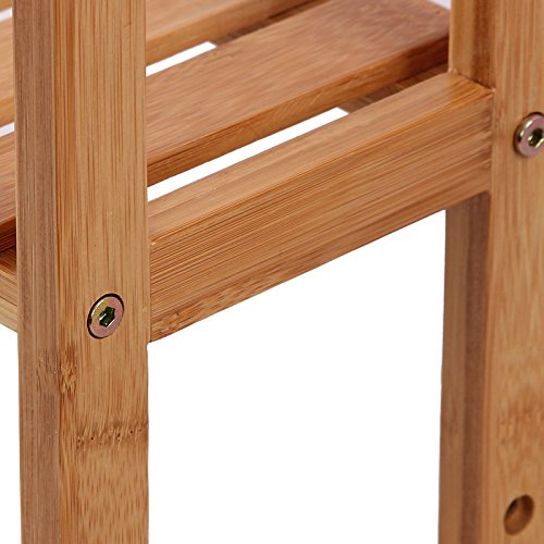 Songmics Badregal Wandregal Küchenregal Handtuchhalter Hängeregal Wandschrank aus Bambus 60 x 15 x 54 cm (B x T x H) BCB13Y - 9