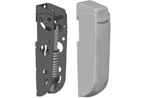 QUICKWARE Pack x2 Bisagras con Muelle de 4,5 mm en Acero Cincado para Puerta Superior tipo Arcón o Cofre de congelados | Con embellecedores en poliestireno anti-choque blanco