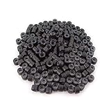 SODIAL(R) 200 PCS 5mm Dark Brown Color Silicone Lined Micro Rings Links Beads For I Bond Stick Tip Feather Hair Extensions