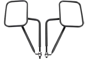 GOOFIT Modifier a colonne rétroviseur rétroviseur rapide démontage noir carré Remplacement Pour Wrangler CJ YJ TJ JK JL Off-Road UTV ATV