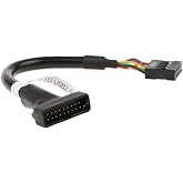 Alfais Al-4584 9 Pin USB 2.0 Female - 19 Pin USB 3.0 Male Converter Adapter Cable