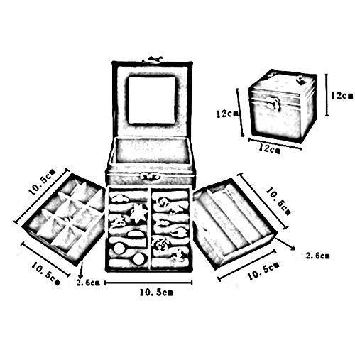 Preisvergleich Produktbild WG Haushalt Aufbewahrungsbox Massivholz Schmuckschatulle / 3 Schichten Schmuck Finishing Schminktisch Farbe Optional Täglicher Bedarf,C,12 * 12 * 12CM