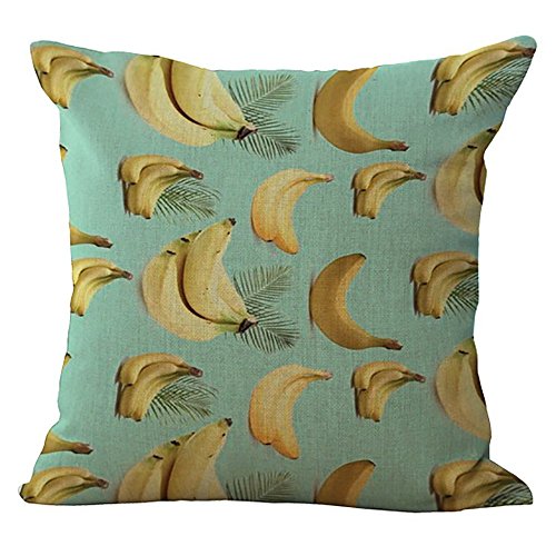 rawdah Kissen Fall Kissenbezug Baumwolle Leinen Quadratisch für Sofa Stuhl, Leinen-Mischgewebe, B, Size:45cm