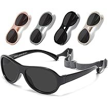 Occhiali Da Sole Per Bambini 0-3 Anni - Protezione UV400, Montatura Morbida - 2 Pezzi, Blu E Beige