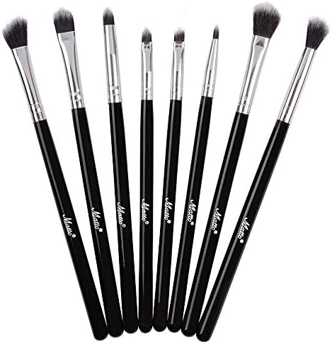 Matto Professional Makeup Eye Brush Set Eyeshadow Brushes 8-Piece (Black)