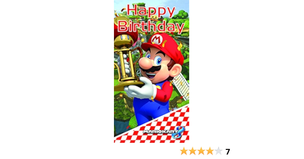 Mario Kart Carte D Anniversaire Inscription Happy Birthday Amazon Fr Sports Et Loisirs