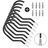 Luxebell 8 PCS Crochets de Vélo Crochets de Rangement pour Vélo à Grande Capacité Ensemble de Crochet Monté avec 8 Boulons en Plastique Plafond Mural Monté pour Salle de Stockage