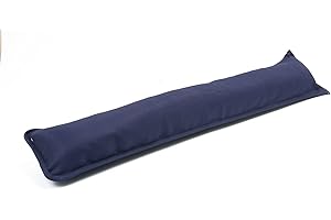 QUEENS LAND HOME Plain Fabric Draught Excluder Decorative Simple Door or Window Draft Guard, Energy Saver. (Navy Blue)