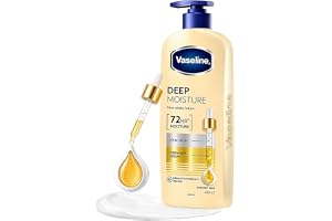 Vaseline Deep Moisture Body Lotion with Ceramide Hyaluron Fillers | 10X More Moisture for Cushion Soft Glowing Skin | For Dry Skin | Lightweight Non-Sticky Formula | 600ml