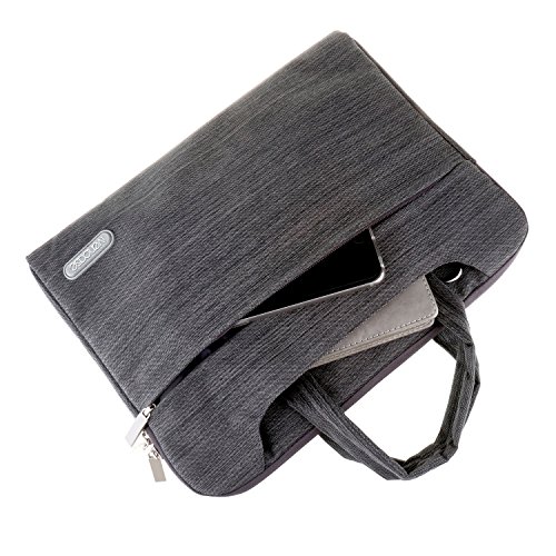 ivencase – Denim -Gewebe Hülle Aktentasche Tasche Schultertasche für 15-15.6 Zoll Laptop / Notebook / Computer / MacBook Pro 15.4 / MacBook Pro with Retina Display 15.4 – dunkelgrau - 9