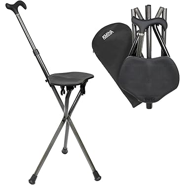 QWR Bastone Da Passeggio Per Uomo E Donna - Sgabello Pieghevole Per - Foto 4