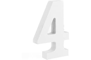 Fablcrew Numéros de table en bois 0 à 9 - Panneau sur pied - Mariage, fête d'anniversaire, décoration de la maison, Bois dense, 4, 10.5*6*1.2cm/4.13*2.36*0.47inch